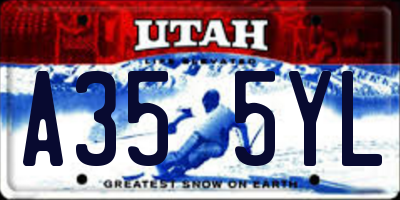 UT license plate A355YL