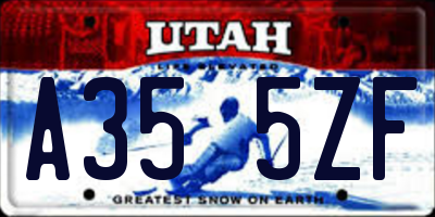 UT license plate A355ZF