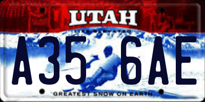 UT license plate A356AE