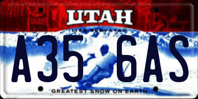 UT license plate A356AS