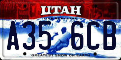 UT license plate A356CB