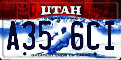 UT license plate A356CI