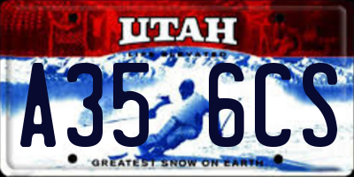 UT license plate A356CS