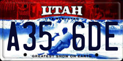 UT license plate A356DE