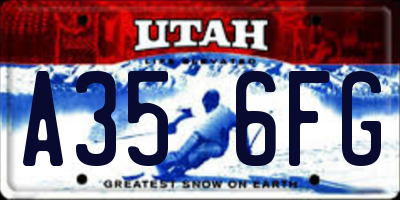 UT license plate A356FG