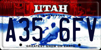 UT license plate A356FV