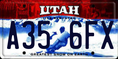 UT license plate A356FX