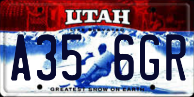 UT license plate A356GR