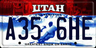 UT license plate A356HE