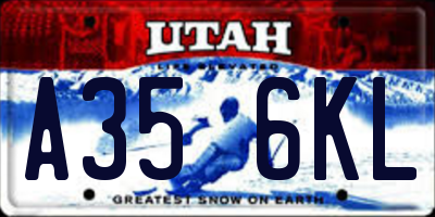 UT license plate A356KL