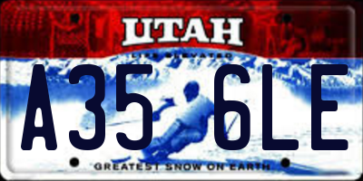 UT license plate A356LE