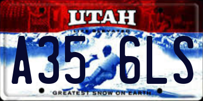 UT license plate A356LS