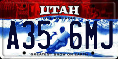UT license plate A356MJ