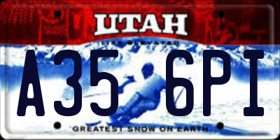 UT license plate A356PI