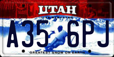 UT license plate A356PJ