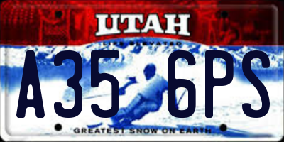 UT license plate A356PS