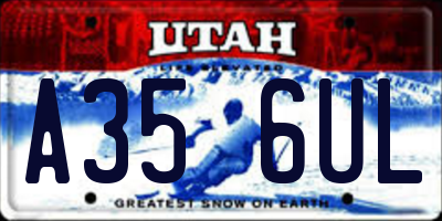 UT license plate A356UL