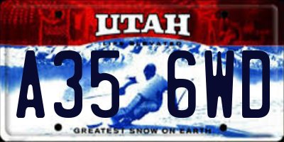 UT license plate A356WD