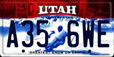 UT license plate A356WE