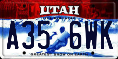 UT license plate A356WK