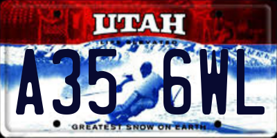 UT license plate A356WL