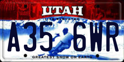 UT license plate A356WR