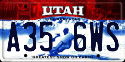 UT license plate A356WS