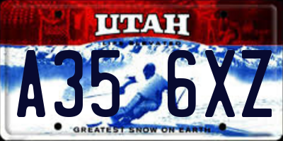 UT license plate A356XZ