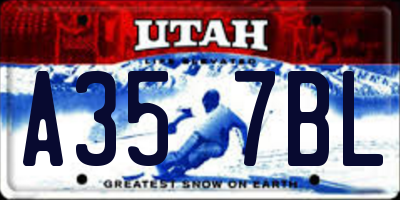 UT license plate A357BL