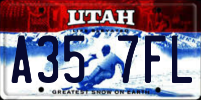 UT license plate A357FL