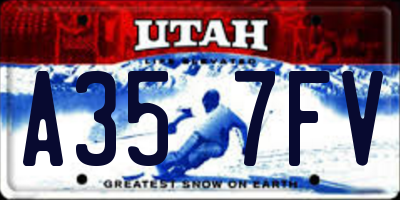 UT license plate A357FV