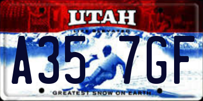 UT license plate A357GF