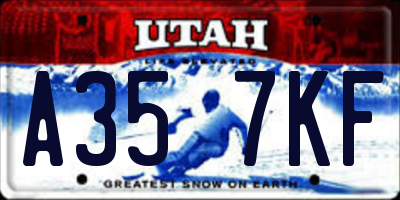 UT license plate A357KF