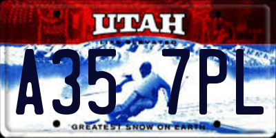 UT license plate A357PL