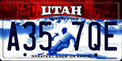 UT license plate A357QE