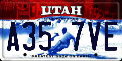 UT license plate A357VE