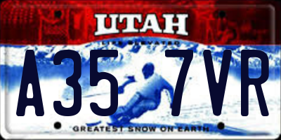 UT license plate A357VR