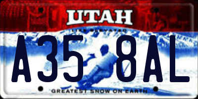 UT license plate A358AL
