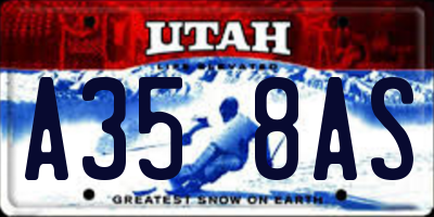 UT license plate A358AS