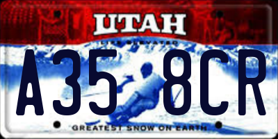 UT license plate A358CR