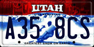 UT license plate A358CS