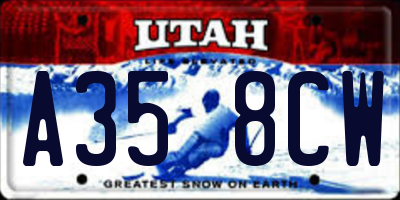 UT license plate A358CW