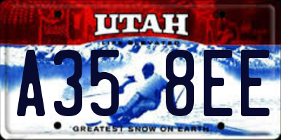 UT license plate A358EE