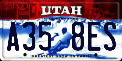 UT license plate A358ES