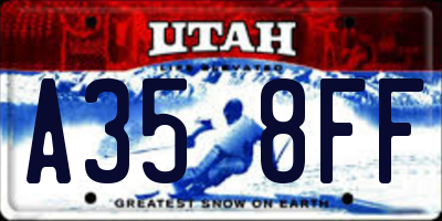 UT license plate A358FF