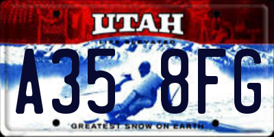 UT license plate A358FG