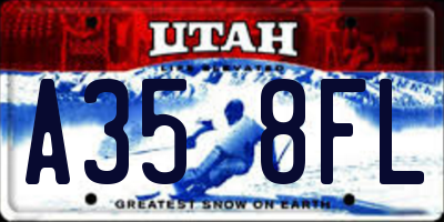UT license plate A358FL