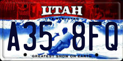 UT license plate A358FQ