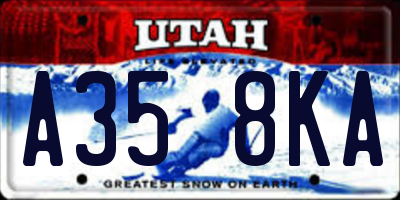 UT license plate A358KA