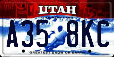 UT license plate A358KC